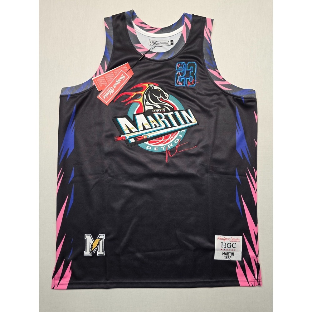 Headgear‎ Classics Martin Retro Basketball Jersey M Black Lightning #23 1992 HGC